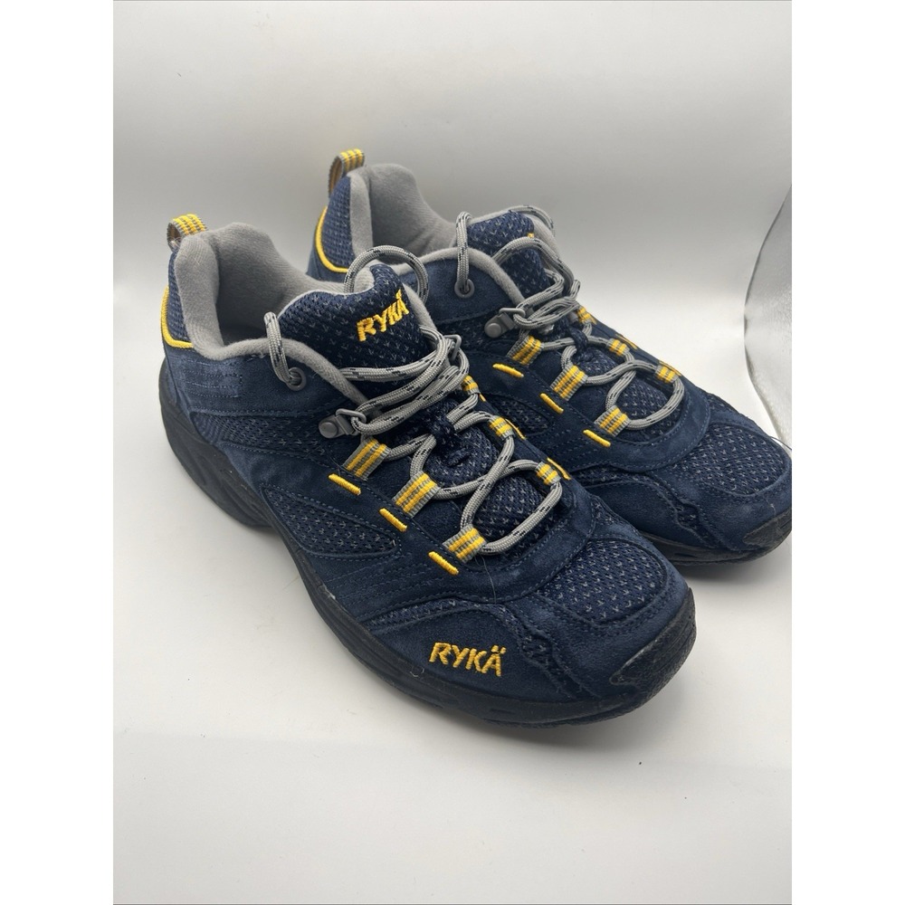 Ryka Nitracel Walking Athletic Shoes Sneakers Women 9 Navy Blue & Yellow